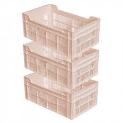 Lot de 3 caisses rose poudré